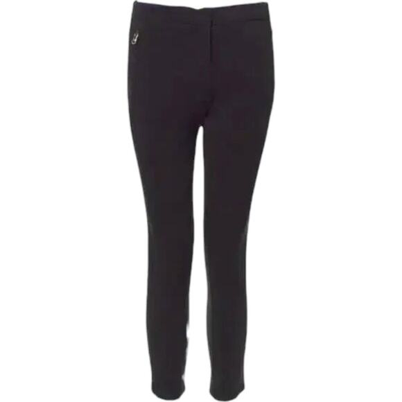 ROBERTO CAVALLI Black Mid-Rise Cropped Skinny Leg Pants, Medium/IT42 - Picture 1 of 7